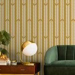 Mustard Herringbone Wallpaper Minimalist Wallpaper Peel and Stick and Traditional Wallpaper - D801