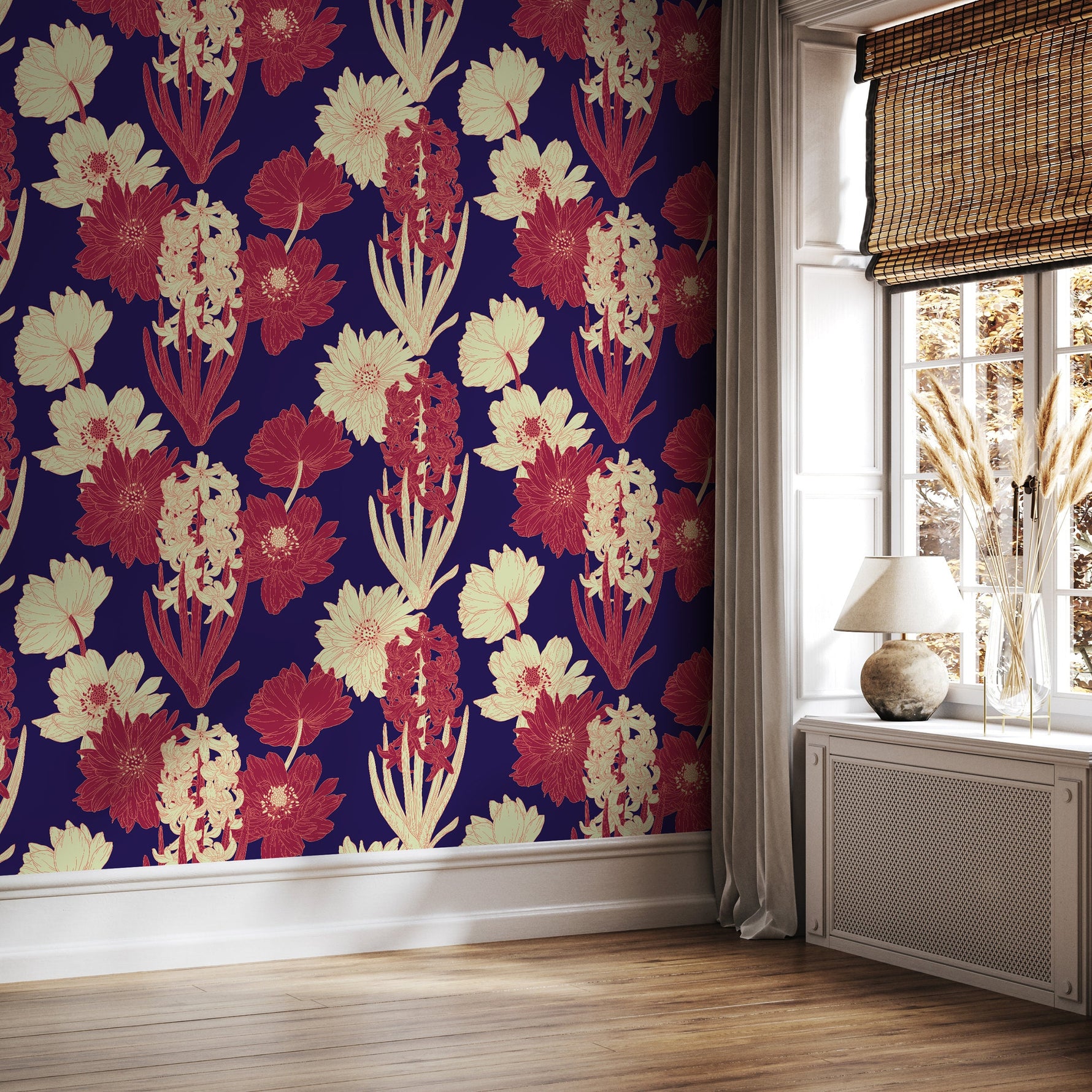 Floral Botanical Wallpaper Vintage Wallpaper Peel and Stick and Traditional Wallpaper - A802