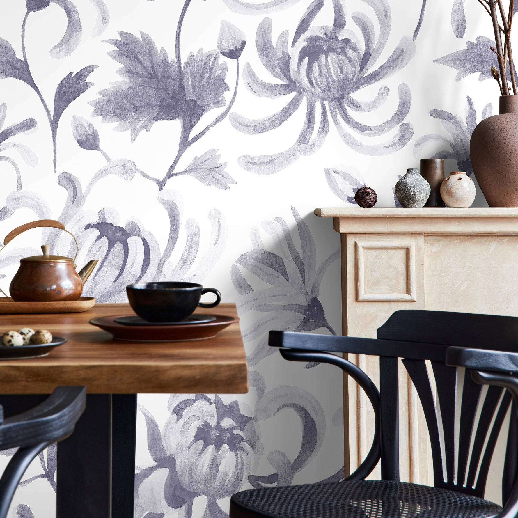 Elegant Floral Watercolor Wallpaper - C956