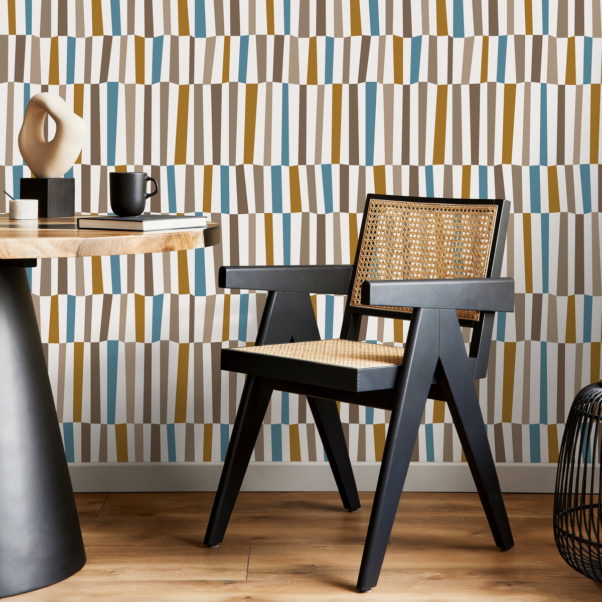 Geometric Mid Century Wallpaper Modern Wallpaper Peel and Stick and Traditional Wallpaper - D851