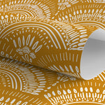 Mustard Arches Boho Wallpaper Peel and Stick and Traditional Wallpaper - B767