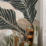 Tropical Abstract Wallpaper Mural Peel and Stick and Traditional Wallpaper - B958