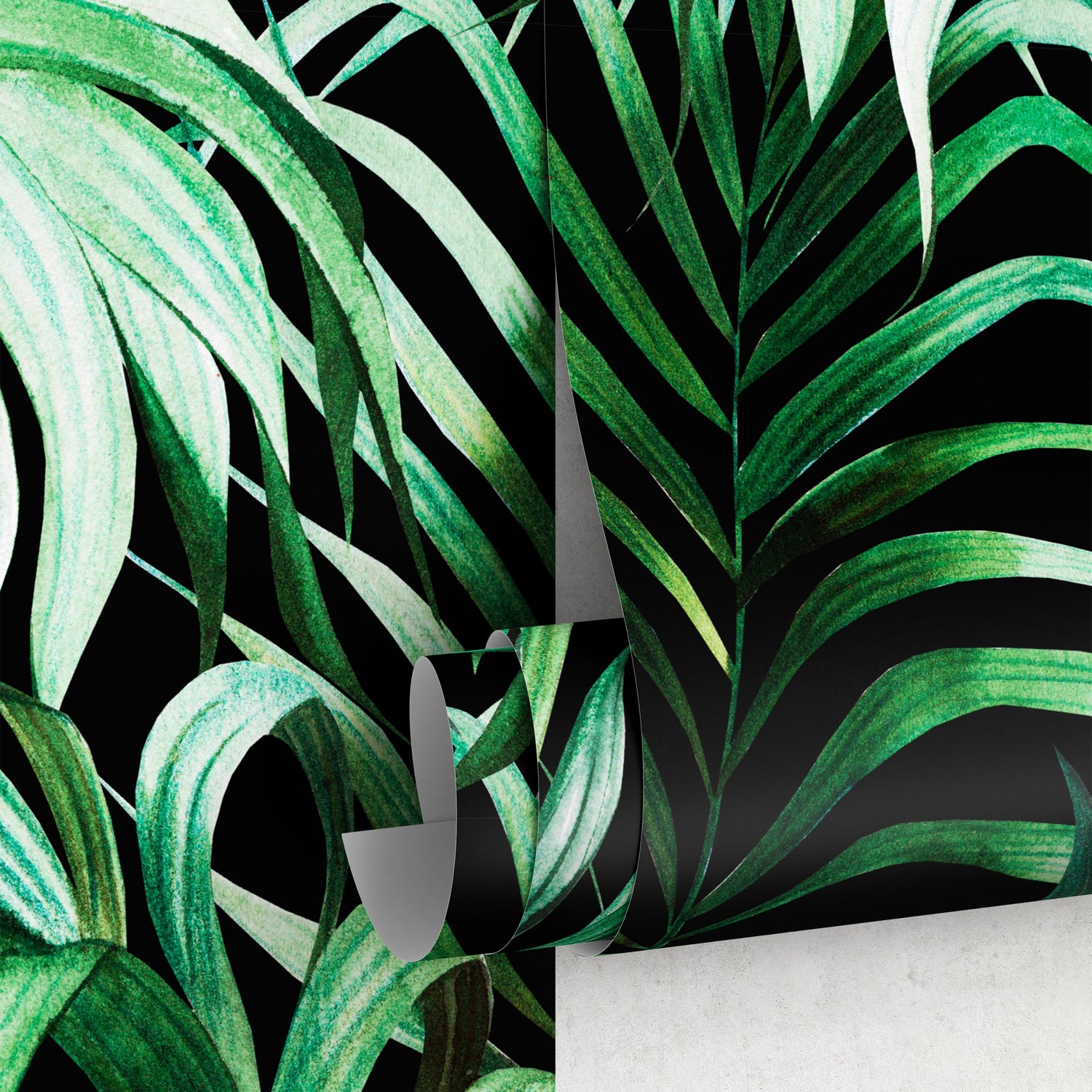 Dark Botanical Leaf Wallpaper Peel and Stick and Traditional Wallpaper - B214