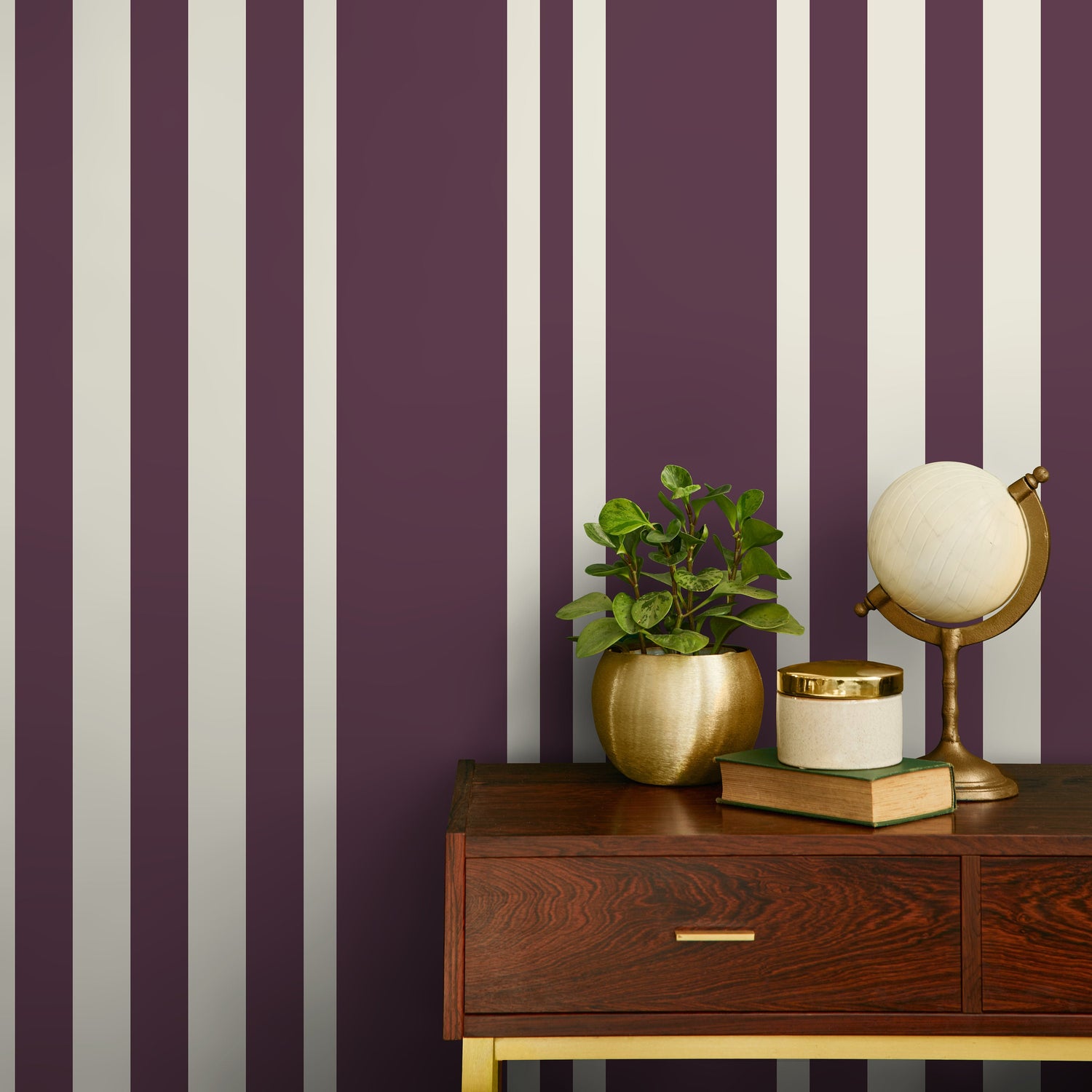 Purple Striped Wallpaper Modern Wallpaper Peel and Stick and Traditional Wallpaper - D787