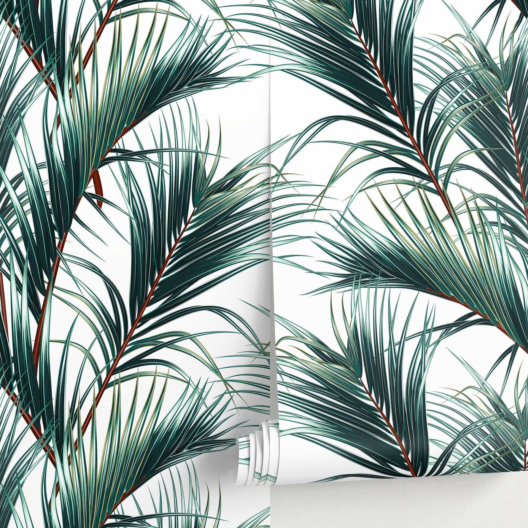 Wallpaper Peel and Stick Wallpaper Removable Wallpaper Home Decor Wall Art Wall Decor Room Decor / Tropical Jungle Leaf Wallpaper - B124