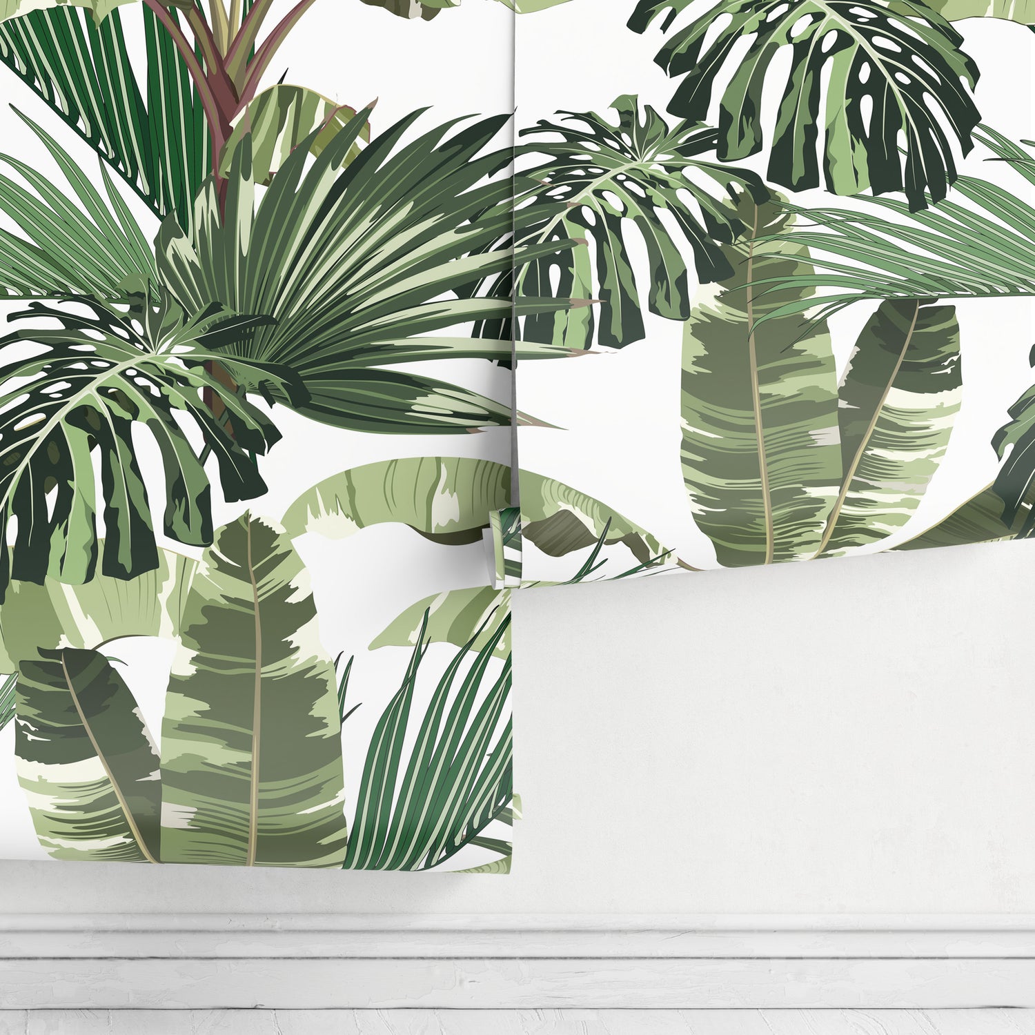 Wallpaper Peel and Stick Wallpaper Removable Wallpaper Home Decor Wall Decor Room Decor / Tropical Jungle Monstera Leaf Wallpaper - B151