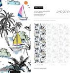 Wallpaper Peel and Stick Wallpaper Removable Wallpaper Home Decor Wall Art Wall Decor Room Decor / Tropical Sailing Boat Wallpaper - B540