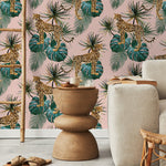 Pink Boho Cheetah Wallpaper Removable and Repositionable Peel and Stick or Traditional Pre-pasted Wallpaper - ZADN