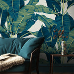 Tropical Banana Leaf Wallpaper Peel and Stick and Traditional Wallpaper - C160