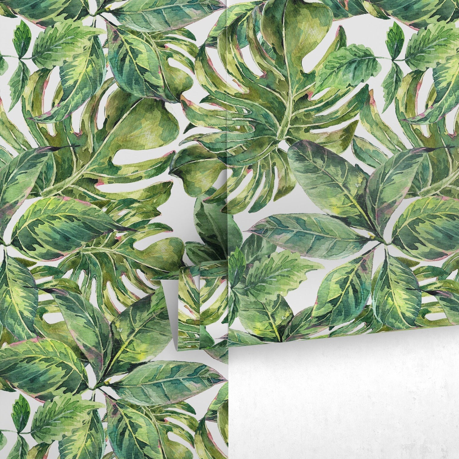 Wallpaper Peel and Stick Wallpaper Removable Wallpaper Home Decor Wall Art Wall Decor Room Decor / Tropical Monstera Leaves Wallpaper - A734