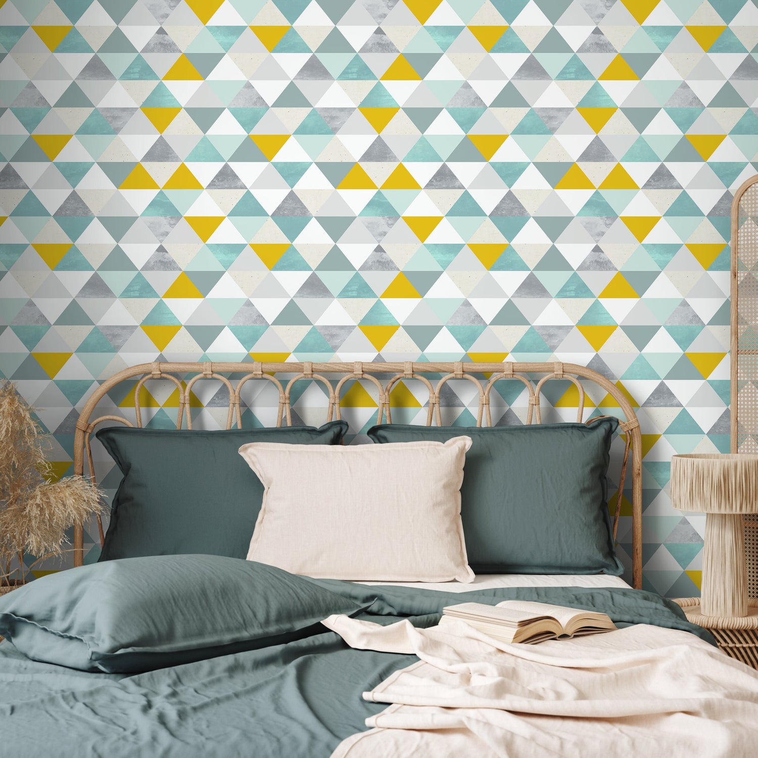 Wallpaper Peel and Stick Wallpaper Removable Wallpaper Home Decor Wall Art Wall Decor Room Decor / Geometric Triangle Wallpaper - A732