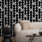 Wallpaper Peel and Stick Wallpaper Removable Wallpaper Home Decor Wall Art Wall Decor Room Decor / Black and White Dots Wallpaper - B435