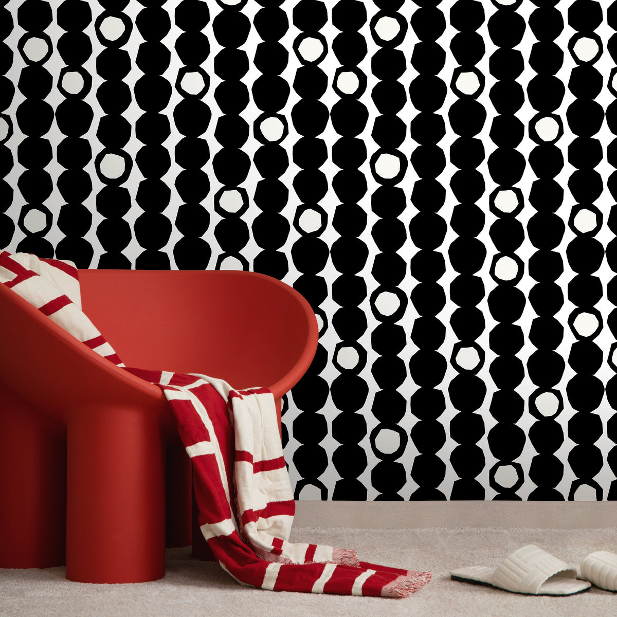 Wallpaper Peel and Stick Wallpaper Removable Wallpaper Home Decor Wall Art Wall Decor Room Decor / Black and White Dots Wallpaper - B435