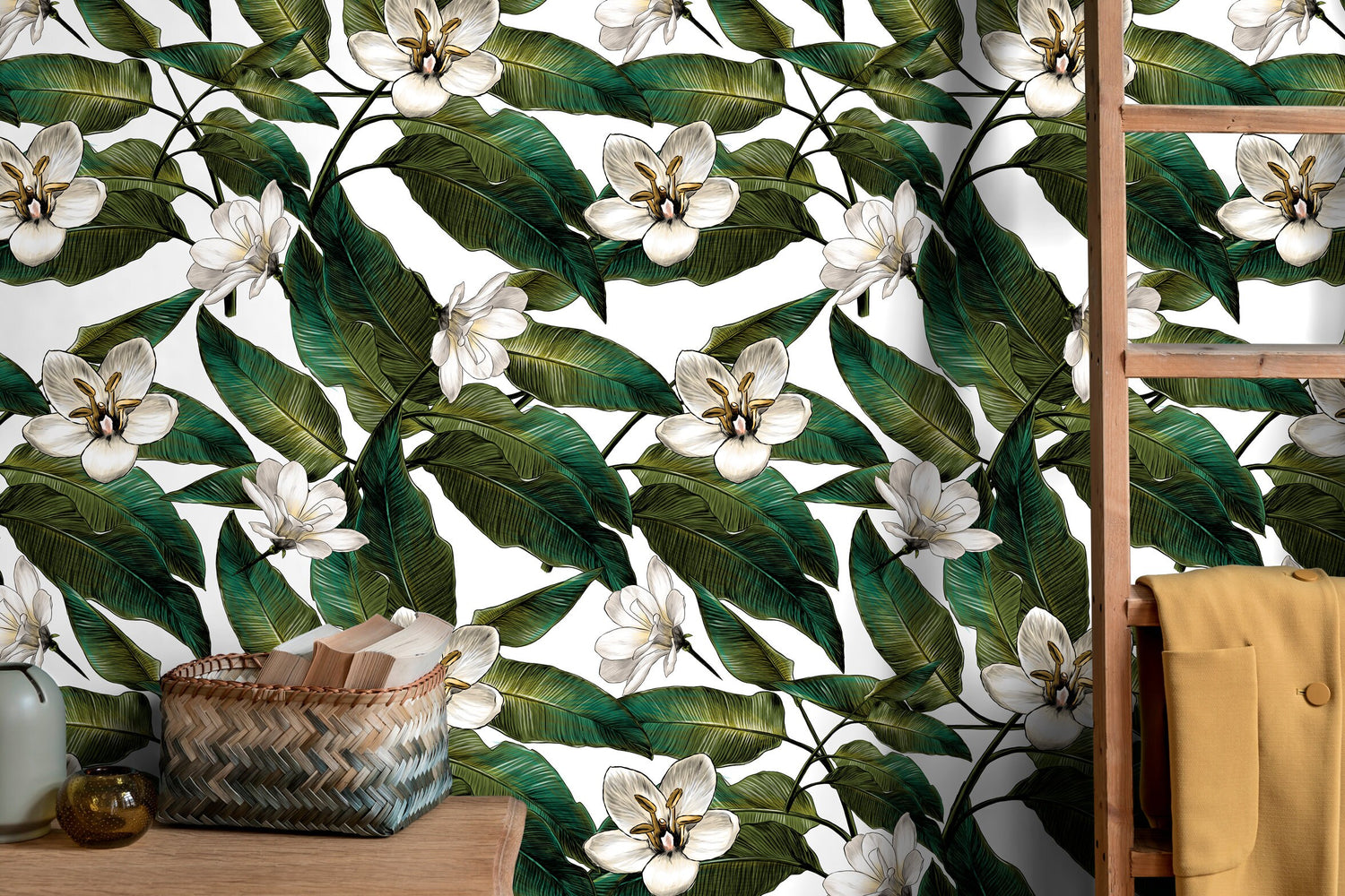 Wallpaper Peel and Stick Wallpaper Removable Wallpaper Home Decor Wall Art Wall Decor Room Decor / Vintage Floral Wallpaper - B739