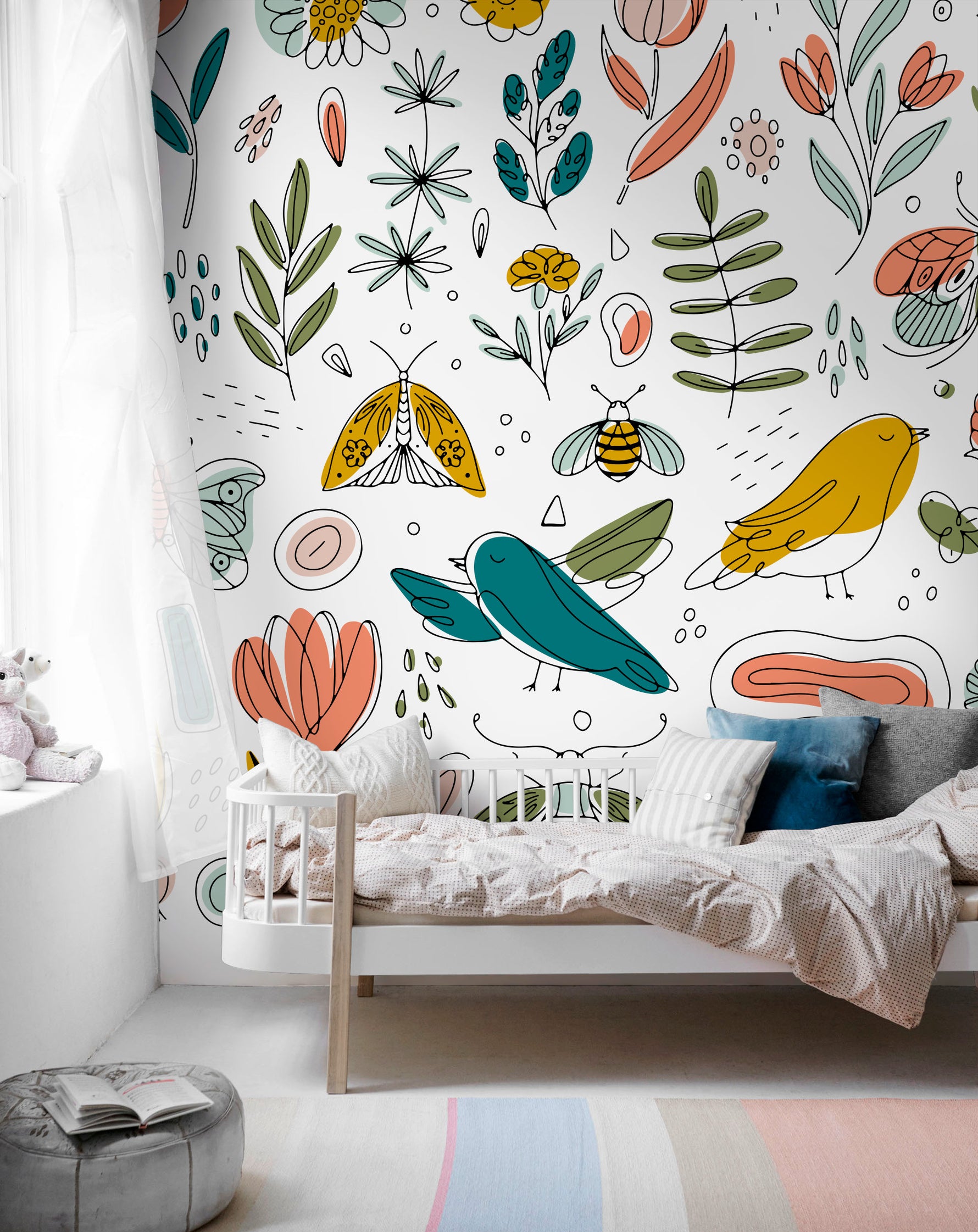 Vibrant Nature Illustrations Wallpaper - B982