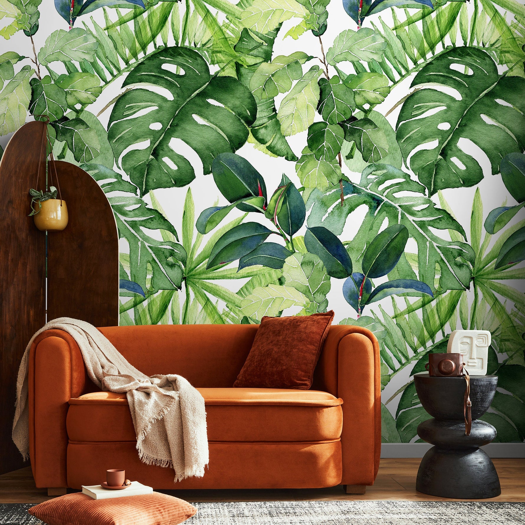 Removable Wallpaper Removable Wallpaper Tropical Leaves Removable Peel and Stick Wallpaper Self Adhesive - A744