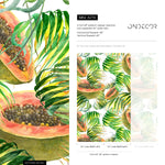 Wallpaper Peel and Stick Wallpaper Removable Wallpaper Home Decor Wall Art Wall Decor Room Decor / Tropical Papaya Wallpaper - A274