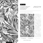 Wallpaper Peel and Stick Wallpaper Removable Wallpaper Home Room Decor / Black and White Monstera Wallpaper Tropical Jungle Wallpaper - A277