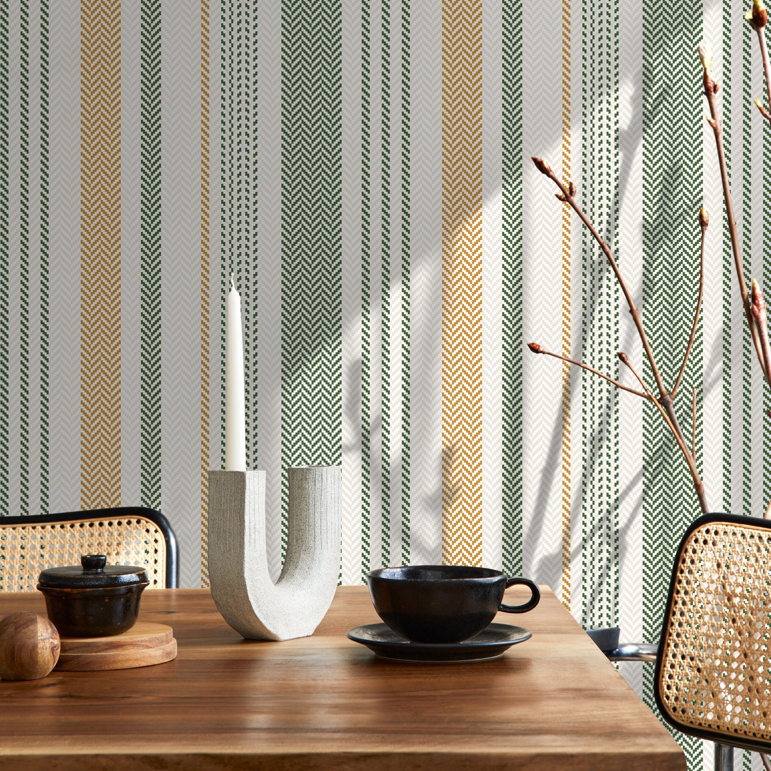 Farmhouse Striped Wallpaper Chevron Wallpaper Peel and Stick and Traditional Wallpaper - D804