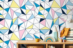 Wall Decor Wallpaper Peel and Stick Wallpaper Removable Wallpaper Home Decor Wall Art Room Decor / Colorful Triangle Wallpaper - B731