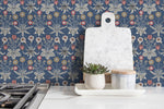 Floral Denim Charm Wallpaper - B922