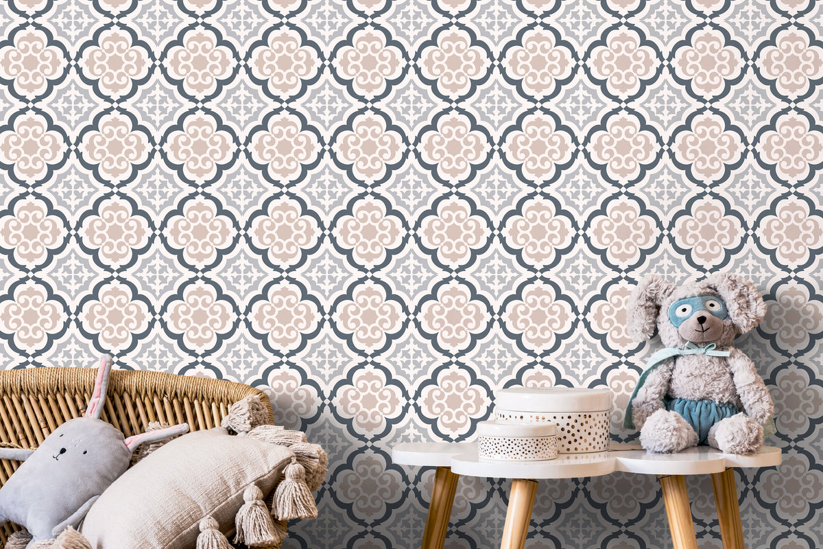 Elegant Geometric Floral Wallpaper - C165