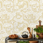 Elegant Floral Scrolls Wallpaper - C428