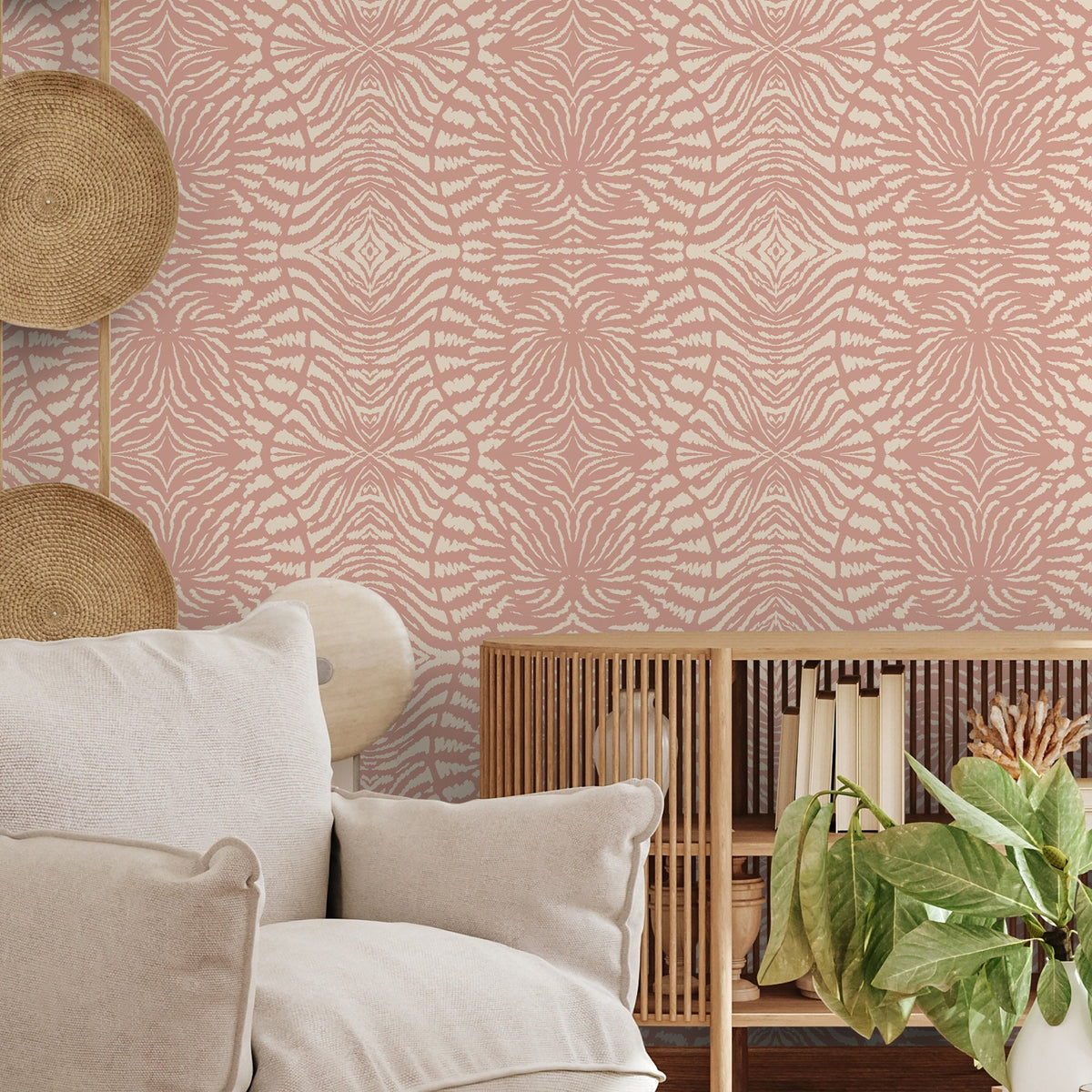 Wallpaper Peel and Stick Wallpaper Removable Wallpaper Home Decor Wall Art Wall Decor Room Decor / Retro Abstract Pink Wallpaper - C549