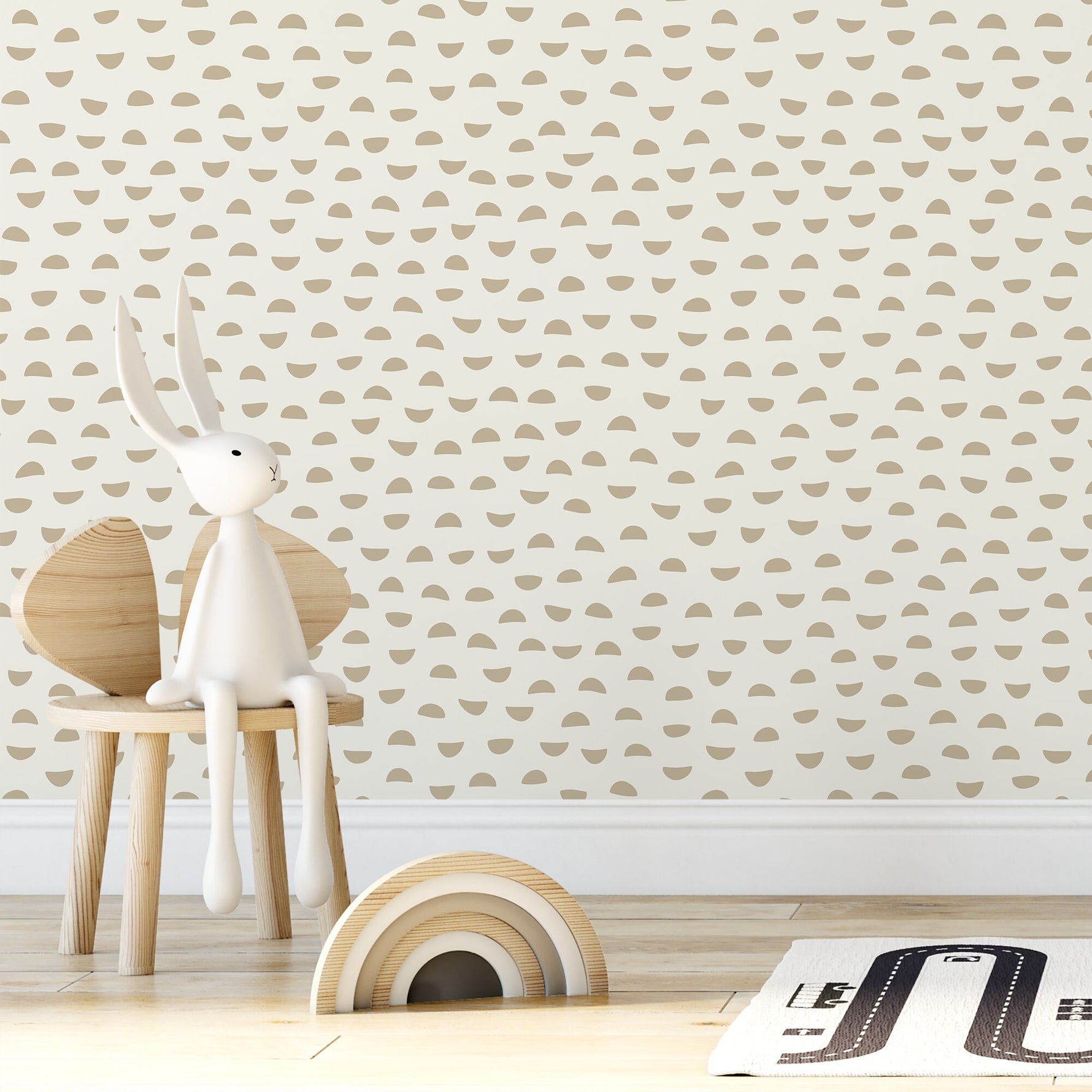 Wallpaper Peel and Stick Wallpaper Removable Wallpaper Home Decor Wall Art Wall Decor Room Decor / Beige Polka Dot Wallpaper - C588