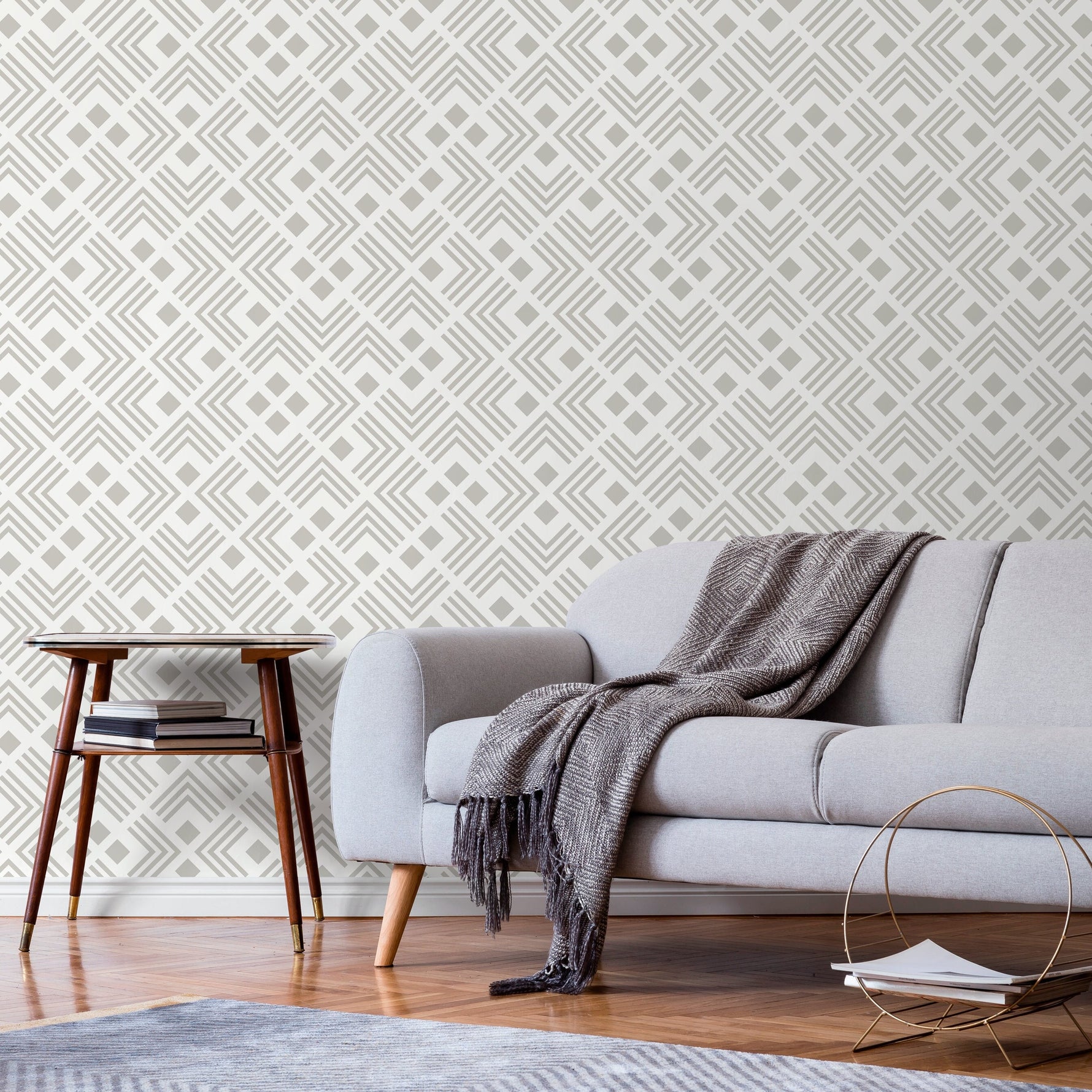 Wallpaper Peel and Stick Wallpaper Removable Wallpaper Home Decor Wall Art Wall Decor Room Decor / Light Gray Art Deco Wallpaper - C556