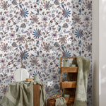 Floral Chintz Wallpaper / Peel and Stick Wallpaper Removable Wallpaper Home Decor Wall Art Wall Decor Room Decor - C696