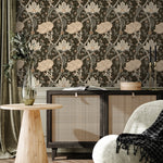 Taupe Floral William Morris Wallpaper / Peel and Stick Wallpaper Removable Wallpaper Home Decor Wall Art Wall Decor Room Decor - C991