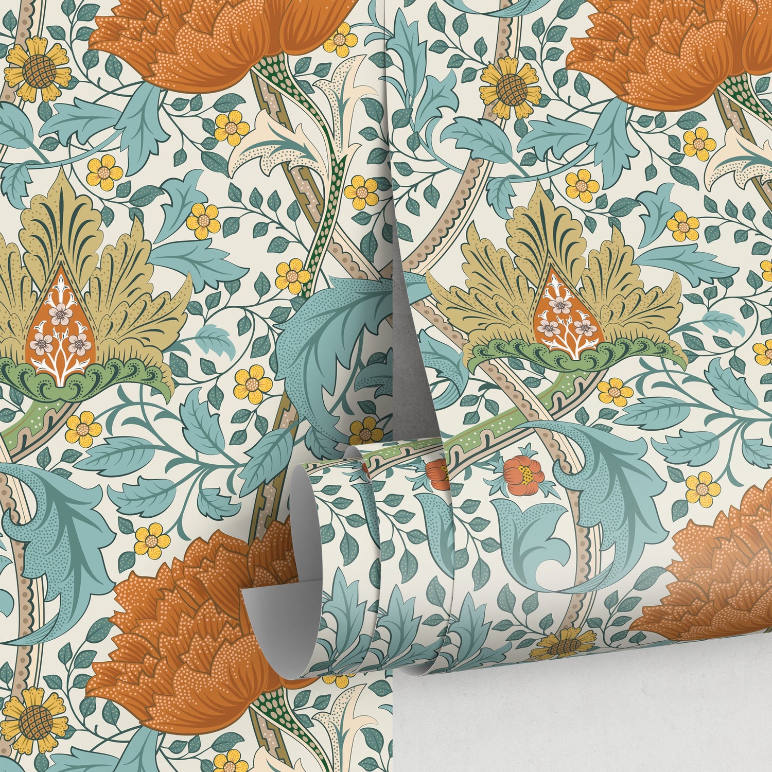 Floral William Morris Wallpaper / Peel and Stick Wallpaper Removable Wallpaper Home Decor Wall Art Wall Decor Room Decor - C993