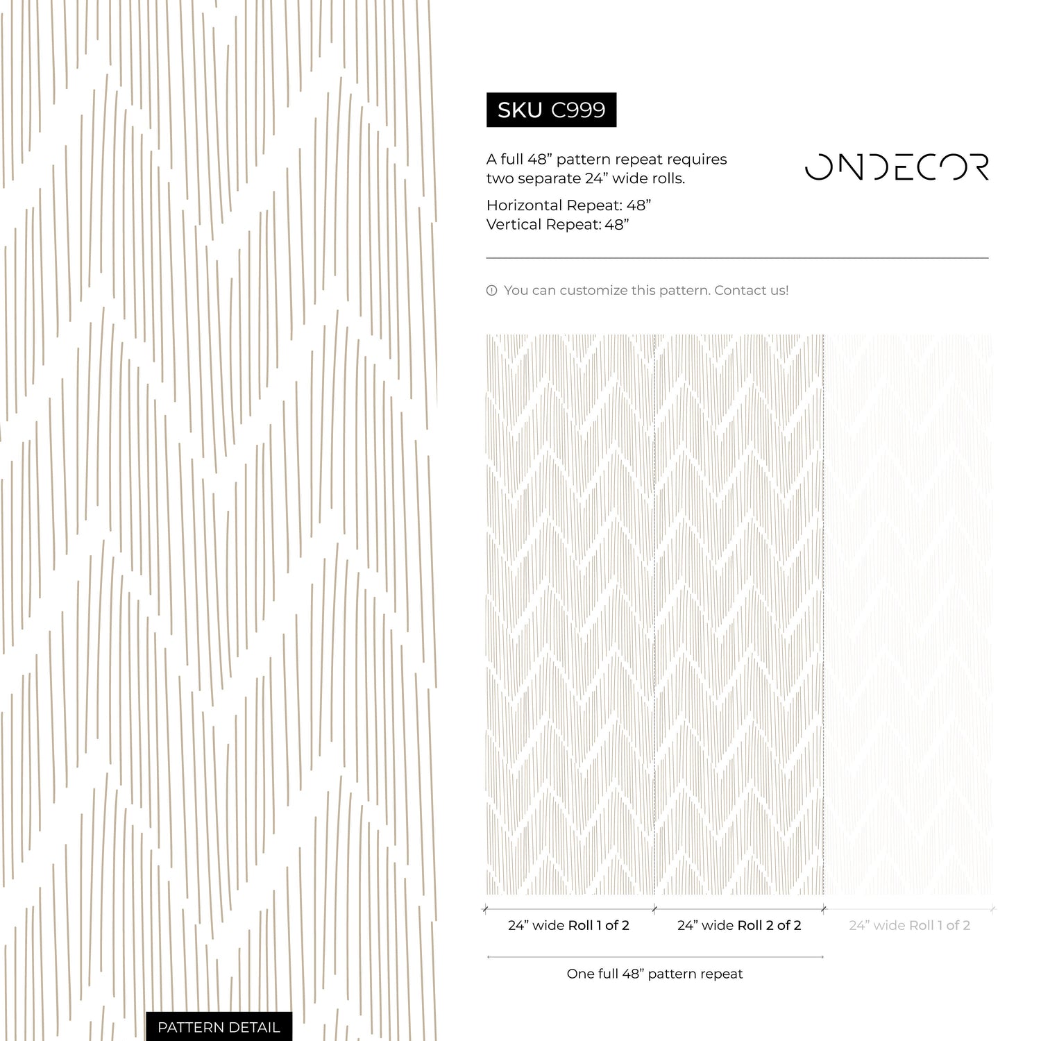 Boho Chevron Wallpaper / Peel and Stick Wallpaper Removable Wallpaper Home Decor Wall Art Wall Decor Room Decor - C999