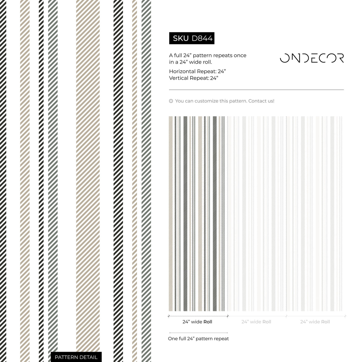 Grey Striped Wallpaper Modern Wallpaper Peel and Stick and Traditional Wallpaper - D844