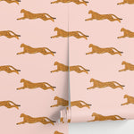 Pink Boho Cheetah Wallpaper Removable and Repositionable Peel and Stick or Traditional Pre-pasted Wallpaper - ZADS