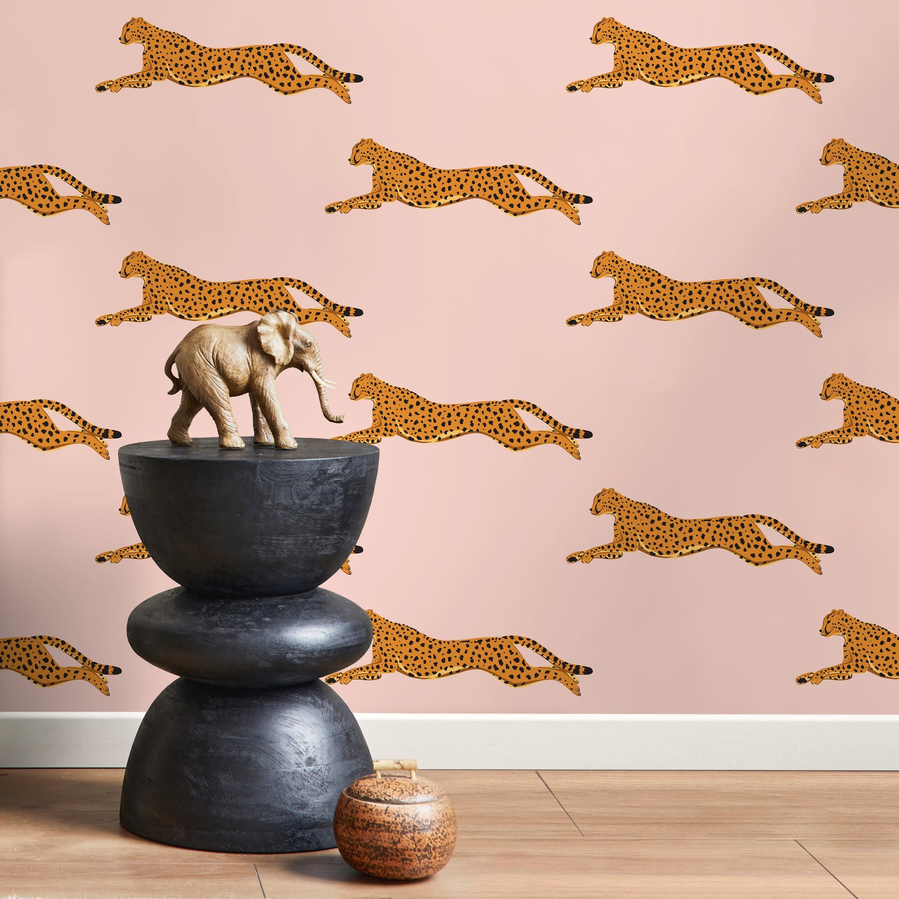 Pink Boho Cheetah Wallpaper Removable and Repositionable Peel and Stick or Traditional Pre-pasted Wallpaper - ZADS