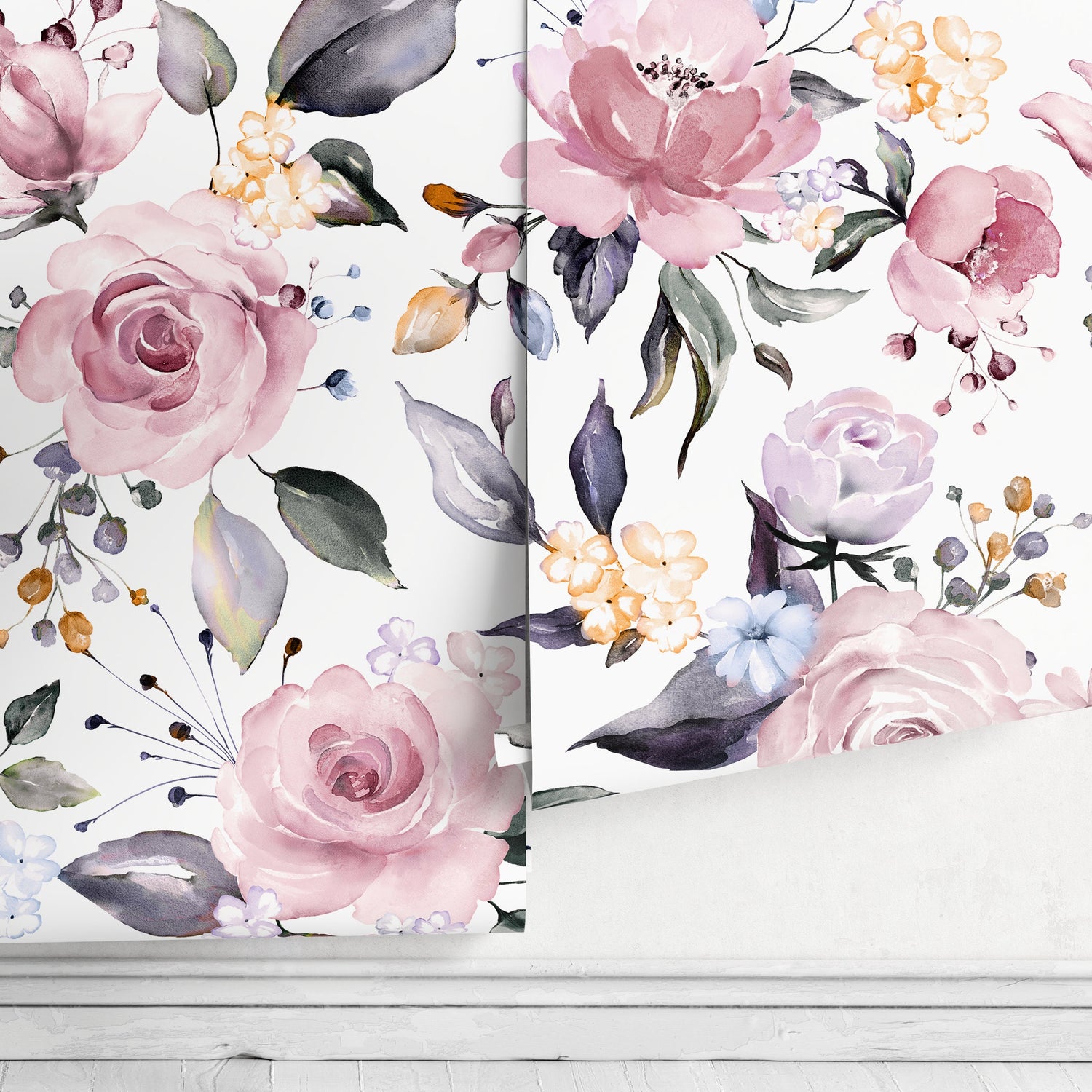 Wallpaper Peel and Stick Wallpaper Removable Wallpaper Home Decor Wall Decor Room Decor / Vintage Floral Wallpaper, Nursery Wallpaper - A317