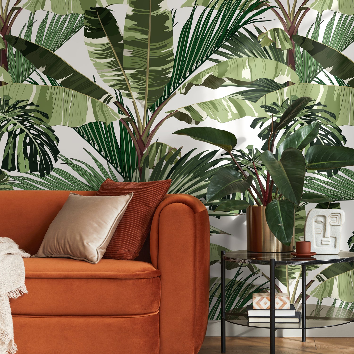 Wallpaper Peel and Stick Wallpaper Removable Wallpaper Home Decor Wall Decor Room Decor / Tropical Jungle Monstera Leaf Wallpaper - B151