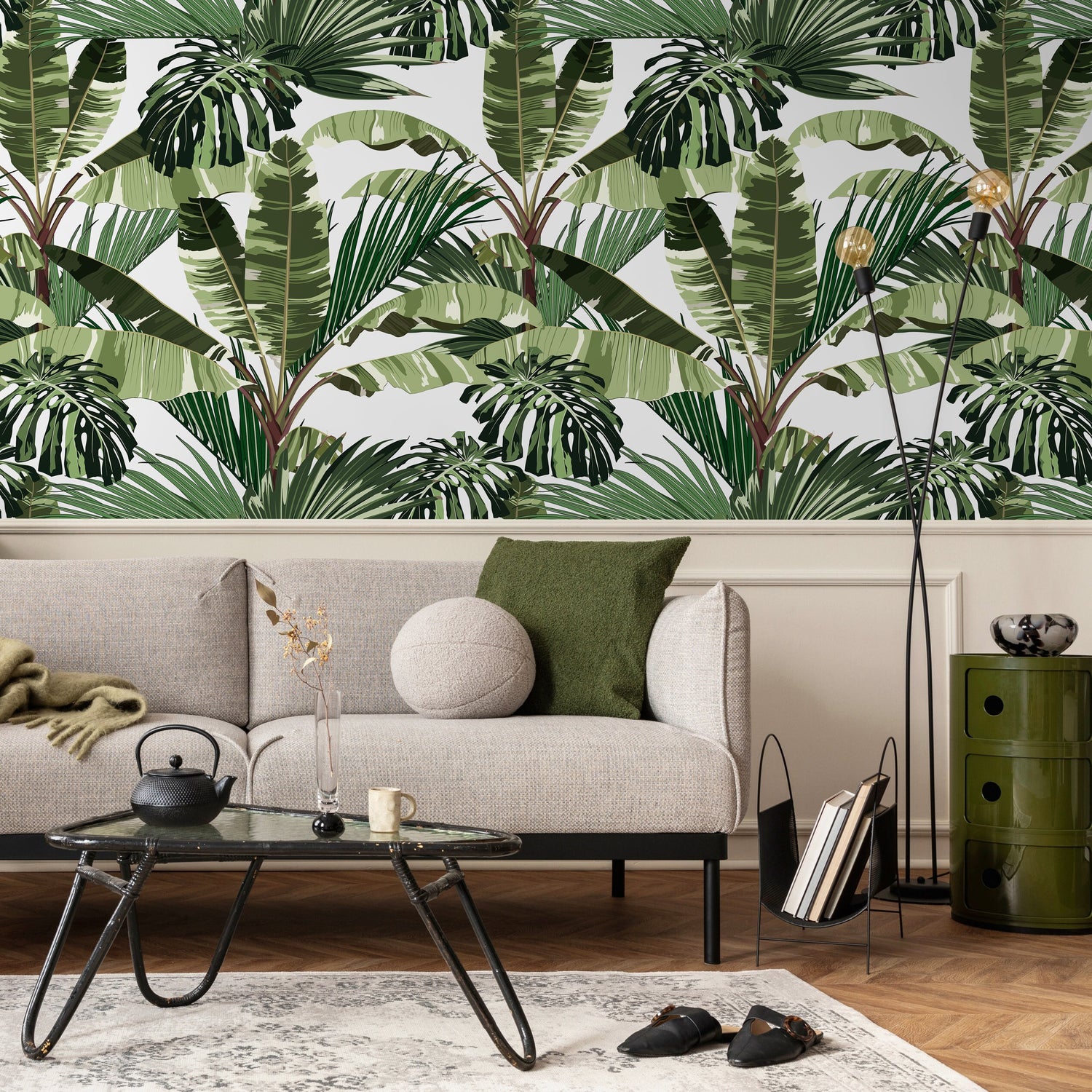 Wallpaper Peel and Stick Wallpaper Removable Wallpaper Home Decor Wall Decor Room Decor / Tropical Jungle Monstera Leaf Wallpaper - B151