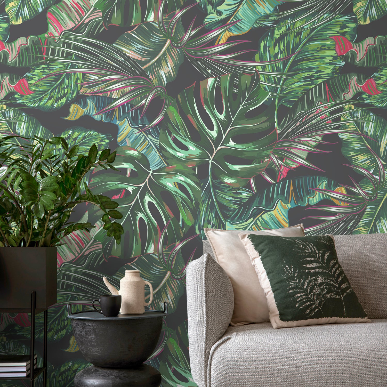 Wallpaper Peel and Stick Wallpaper Removable Wallpaper Home Decor Wall Art Wall Decor Room Decor / Tropical Leaf Wallpaper - A777