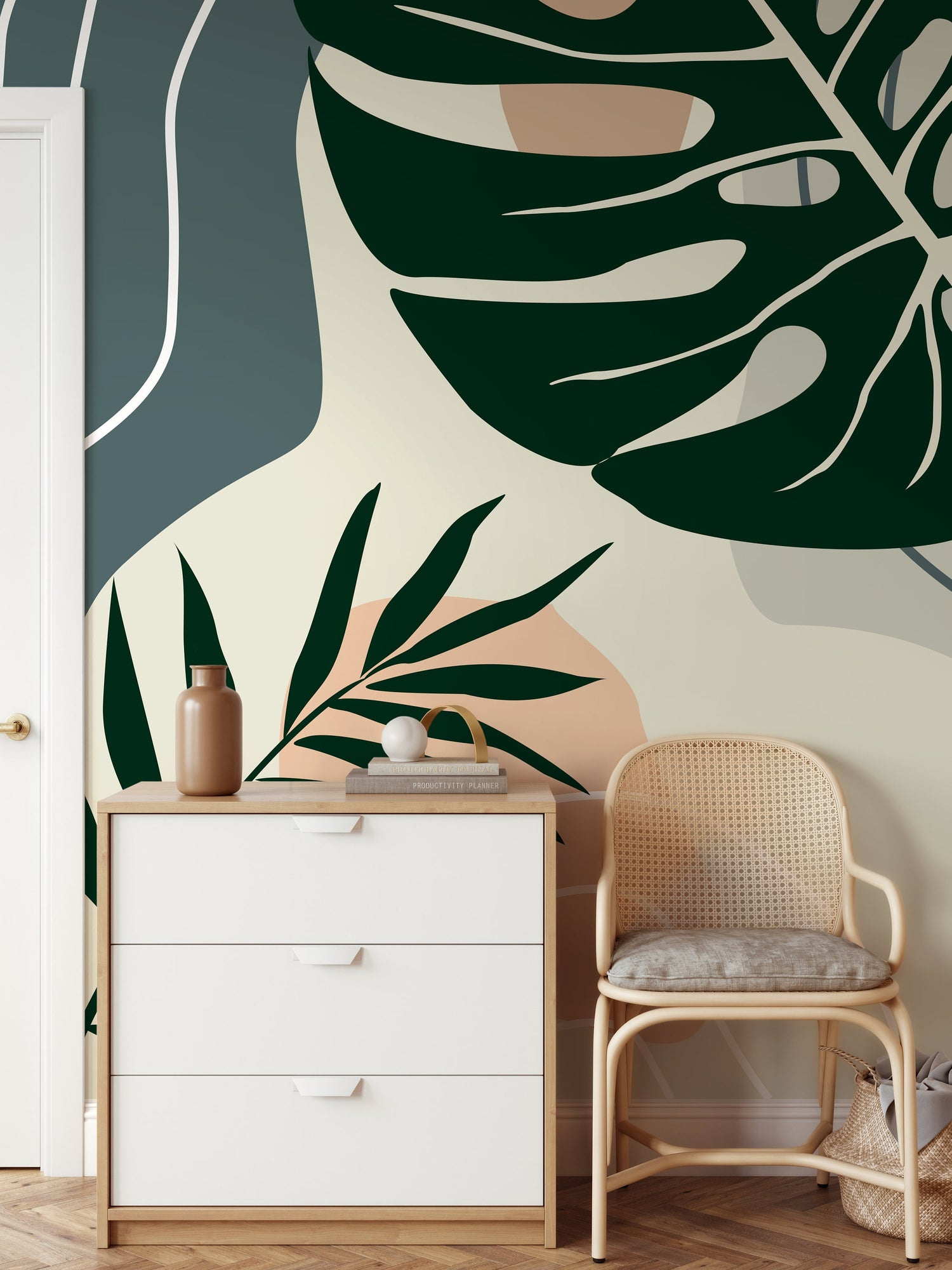 Tropical Leaf Illustration Wallpaper - B963