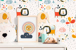 Wall Decor Wallpaper Peel and Stick Wallpaper Removable Wallpaper Home Decor Wall Art Room Decor / Colorful Animal Kids Wallpaper - B738