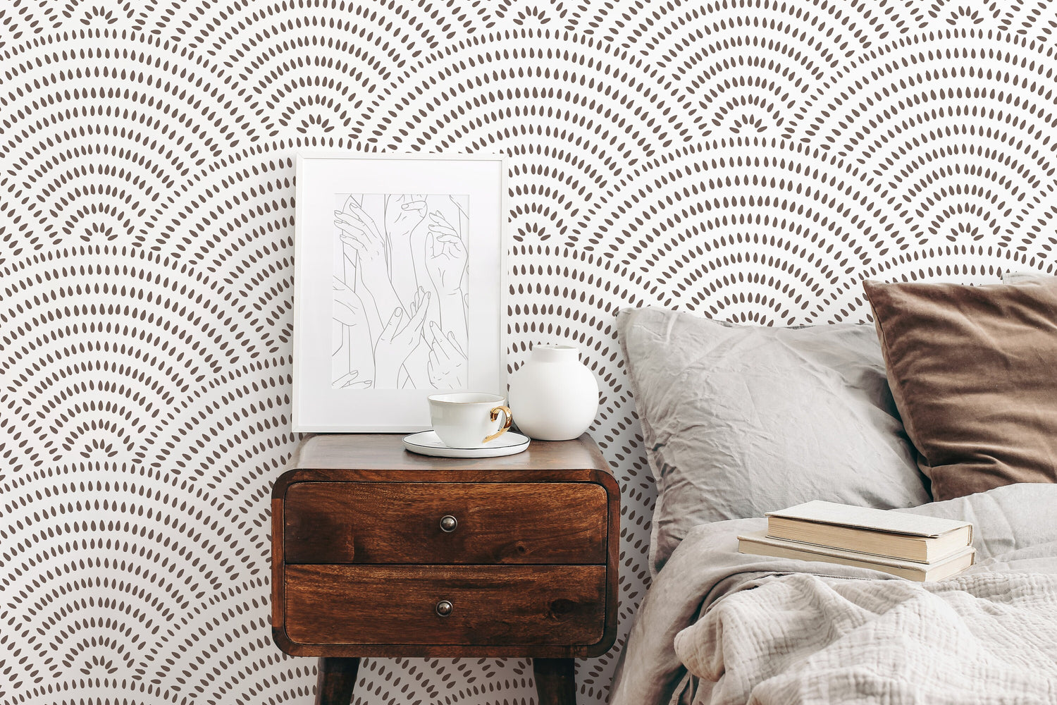 Radiant Scallop Pattern Wallpaper - C076