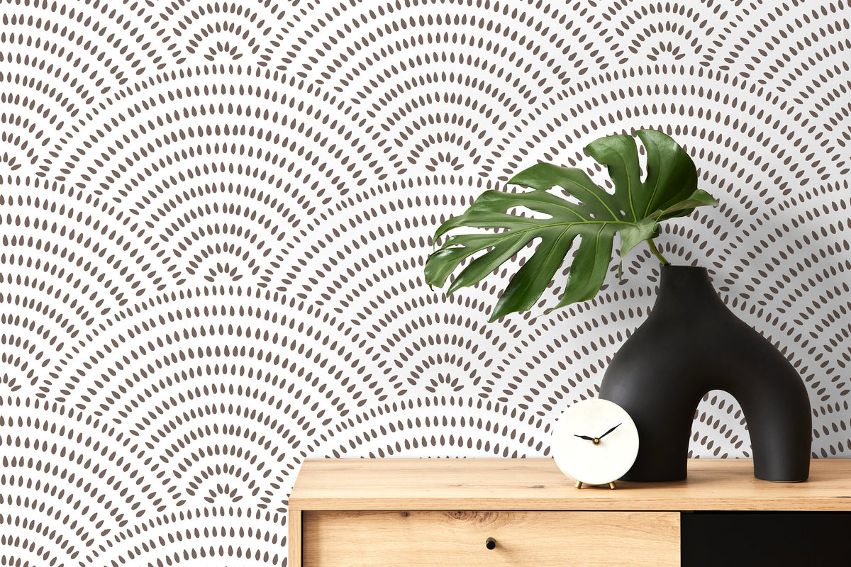 Radiant Scallop Pattern Wallpaper - C076