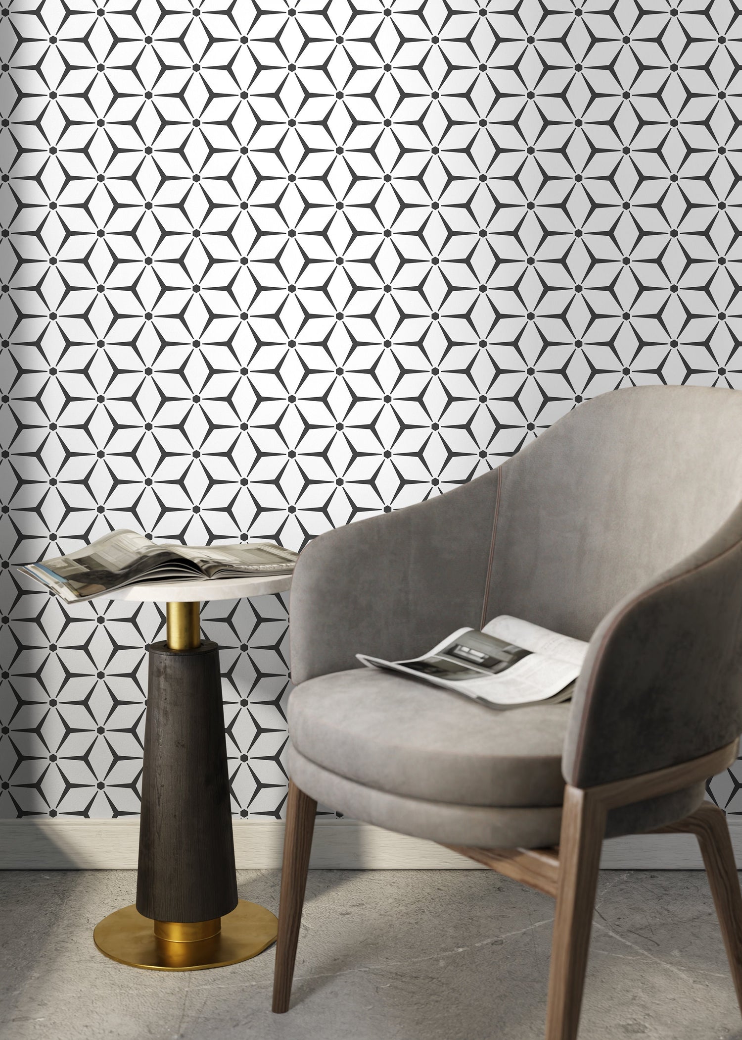 Wallpaper Peel and Stick Wallpaper Removable Wallpaper Home Decor Wall Art Wall Decor Room Decor / Geometric Tile Wallpaper - B791