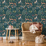 Woodland Wallpaper Forest Animal Wallpaper Peel and Stick and Traditional Wallpaper - D929