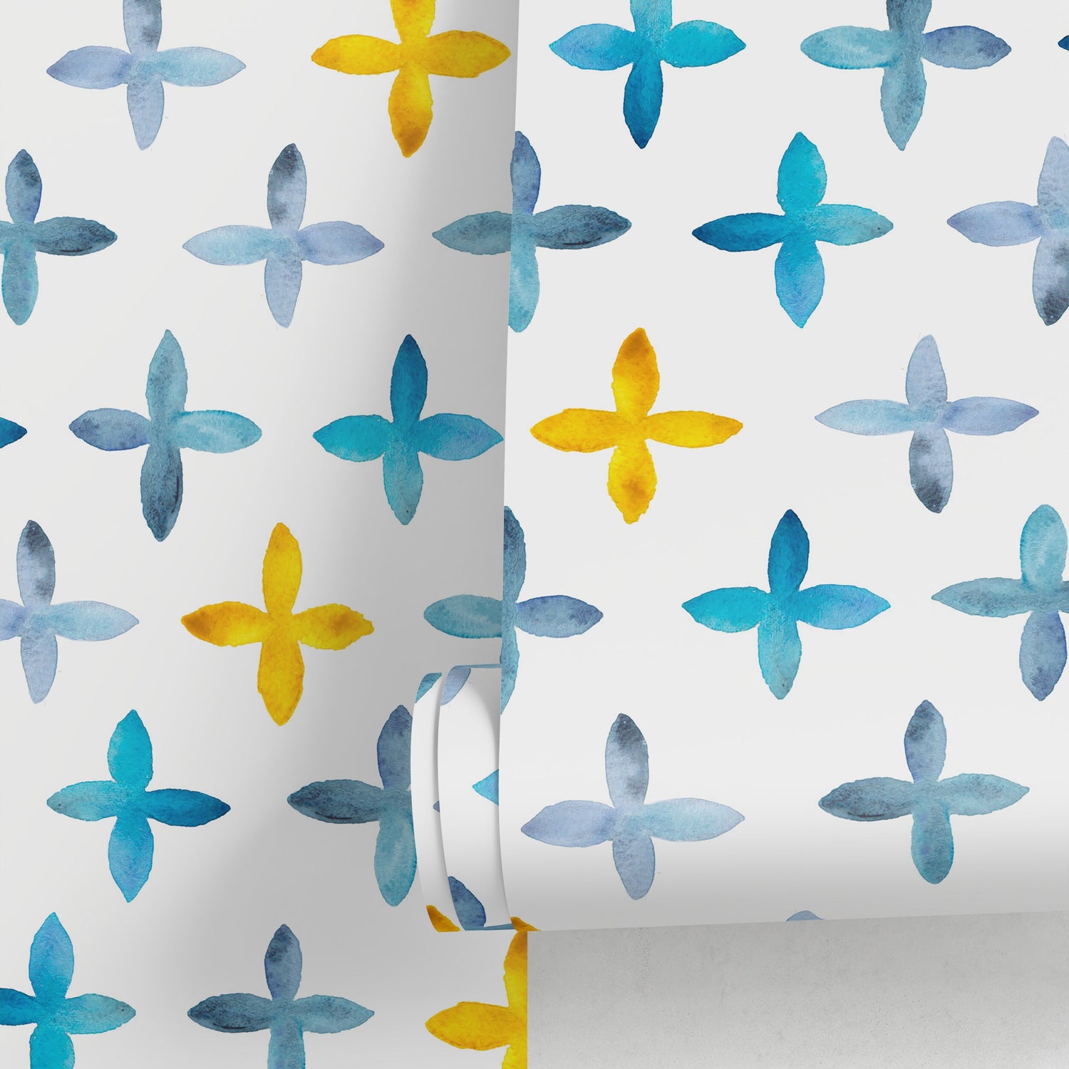 Wallpaper Peel and Stick Wallpaper Removable Wallpaper Home Decor Wall Art Wall Decor Room Decor / Blue and Yellow Modern Wallpaper - A603