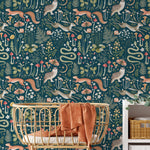 Woodland Wallpaper Forest Animal Wallpaper Peel and Stick and Traditional Wallpaper - D929