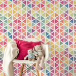 Wallpaper Peel and Stick Wallpaper Removable Wallpaper Home Decor Wall Art Wall Decor Room Decor / Colorful Geometrical Wallpaper - A157